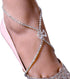 1Pcs Rhinestone Cross High Heel Anklet Chain Shining Rhinestone Foot Chain Jewelry Crystal Foot Bracket Ankle Chain Jewelry for Women(Crystal-silv...