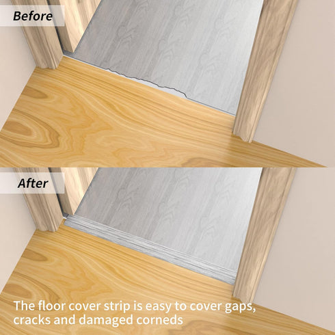 3.28Ft Floor Transition Strip, Floor Cover Strips Self Adhesive Flooring Transitions Laminate, 4cm Wide Vinyl Floor Flat Divider Strip Trim for Ca...