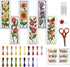 FREEBLOSS 6 Set Bookmark Cross Stitch Kits Stitch Bookmark Cross Stitch Kits with Instructions 6 Flowers Pattern Punch Needle Kit for Beginners Bo...