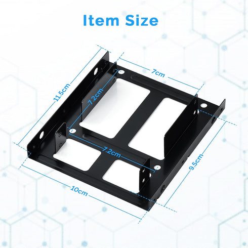 ELUTENG Double-Deck HDD SSD Mounting Bracket 2Pack 2.5" to 3.5" Hard Drive Adapter SSD Bracket Metal SSD HDD Holder with Mounting Screws Hard Driv...