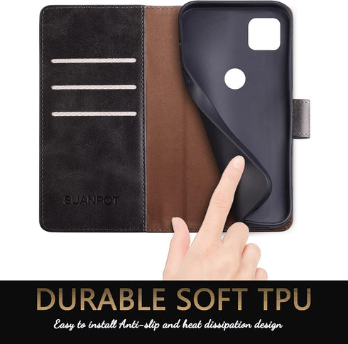 SUANPOT for Motorola One 5G Ace 2021 with RFID Blocking Leather Wallet case Credit Card Holder,Flip Folio Book Phone case Shockproof Cover Women M...