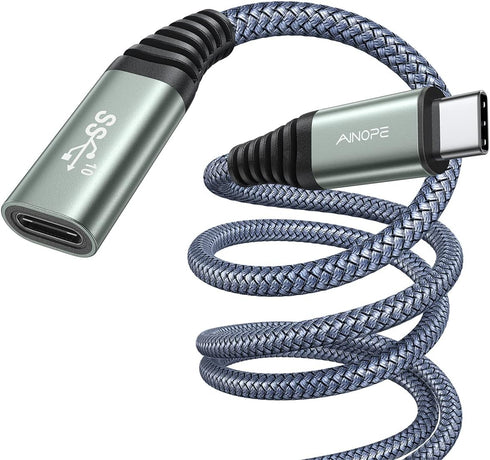 AINOPE USB C Extension Cable, (6.6ft/2M/10Gbps/100W), USB C 3.2 Extender Fast Transfer Type C Extender Charging Compatible with PSVR2/USB C Hub/Ma...