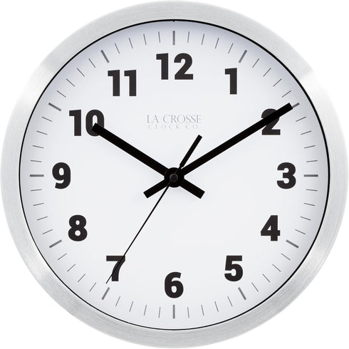 La Crosse Clock 404-2626 10-in. Nash Analog Quartz Wall Clock...
