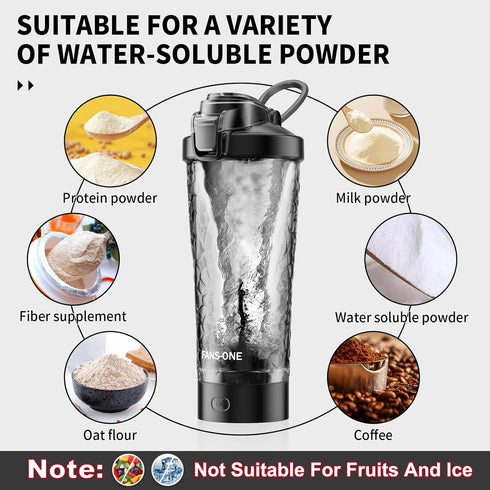 Premium Electric Protein Shaker Bottle, 24 oz Lockable Blender Shaker Bottles, Made with Tritan, BPA Free, USB Rechargeable Mixer Blender Cup for ...