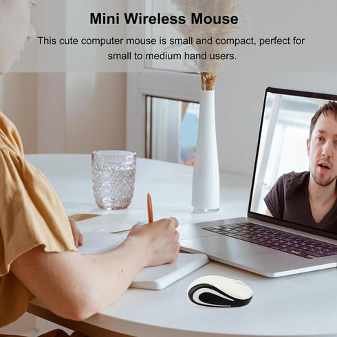 Wireless Mouse Cute Mini Computer Mouse Small Size Pocket Portable Compact Travel USB Optical Mice 3 Buttons 1000 DPI Cordless Mouse for Laptop PC...