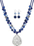 18” Beads Necklaces Cute Elegant Figure Glossy Teardrop Pendant Necklace Set for Women Holiday Gift...
