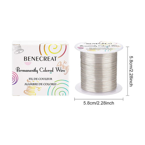 BENECREAT 18 Gauge 32 Yards Tarnish Resistant Silver Wire Jewelry Beading Wire for Beading Wrapping and Other Jewelry Craft Making...