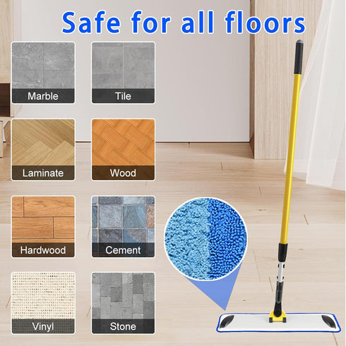 8 Pack Microfiber Cleaning Pad for Rubbermaid Commercial 18 Inch Mop and 17 Inch Mop, Reusable Wet & Dry Mop Refills for Commercial Flat Mop Syste...