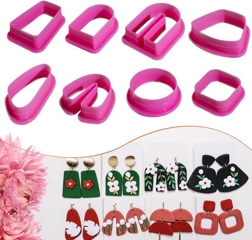 Clay Cutters by Vanenmo- Geometric Polymer Clay Cutters, Long Dangle Shape Clay Earring Cutters,Long Arch Cookie Cutter Basic Clay Cutter Organic ...