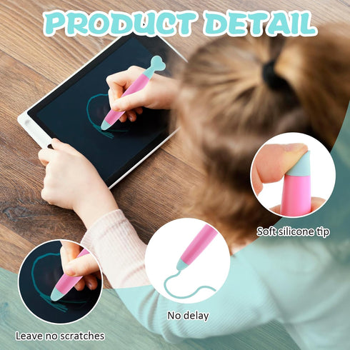 Kid Friendly Stylus Pens for Touch Screens, 2 Pcs Stylus Pens for Children Tablet Stylus Pen Anti Slip Easy Grip Universal Touch Safe Compatible w...