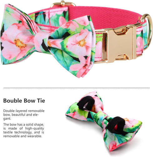 Fancy Dog Collar Gift Box, with Bow Tie and Metal Buckle?Puppy Collar for Boys and Girls; Holiday Pet Gifts; Suitable for Large, Medium and Small ...