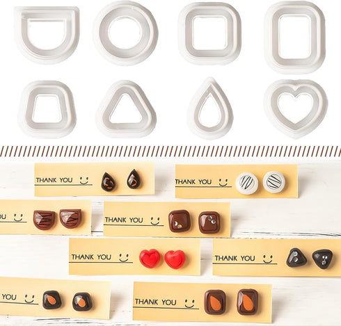 Basic Polymer Clay Cutters Polymer Clay Tools DIY Earrings Jewelry Making Tools 8 Shapes Classics Clay Earrings Cutters Clay Cutters for Polymer C...