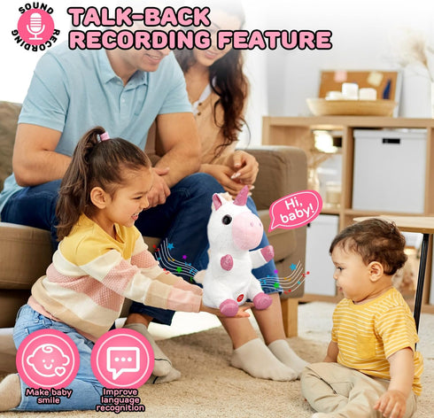 TOY Life Plush Unicorn Toys Baby Musical Talking Toys Repeat What You Say Infant Toys, Stuffed Newborn Toys with Dancing Singing Toys for Babies B...