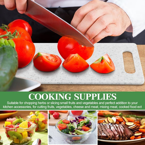 2Pcs Small Kitchen Cutting Board with Finger Guards Set Mini Plastic Cutting Board Set Dishwasher Safe for Camping Food Fruits Prep Vegetables Eas...