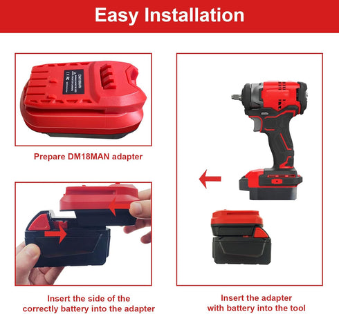 V20 Adapter Use for Craftsman 20V Cordless Tools,for Dewalt 20V 60V and for Milwaukee 18V M18 Li-on Battery Convert to Craftsman V20 Battery,Power...