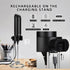 Rechargeable Handheld Electric Milk Frother with USB C Charging Stand for Lattes- Powerful Whisk Drink Frother Wand for Coffee, Hot Chocolate, Cap...