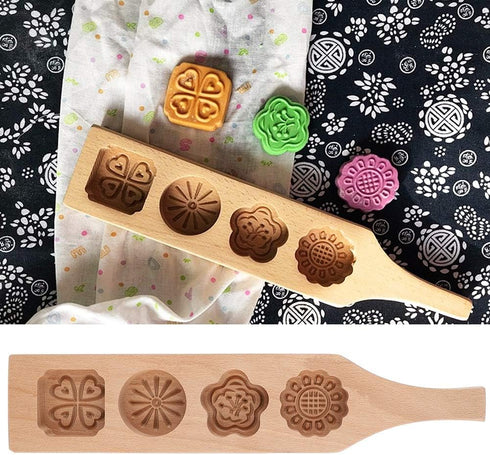 Mid-Autumn Festival Mooncake Wood Pastry Making Bean Cake Ice Skin Baking Tools...
