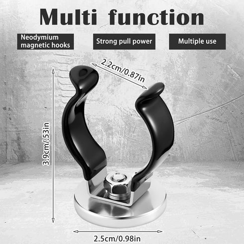 LEIFIDE Magnetic Hook Round Base Magnet Fastener with Steel Clip Chrome Plate Magnetic Tool Holder Heavy Duty Magnetic Holder for Indoor Outdoor H...