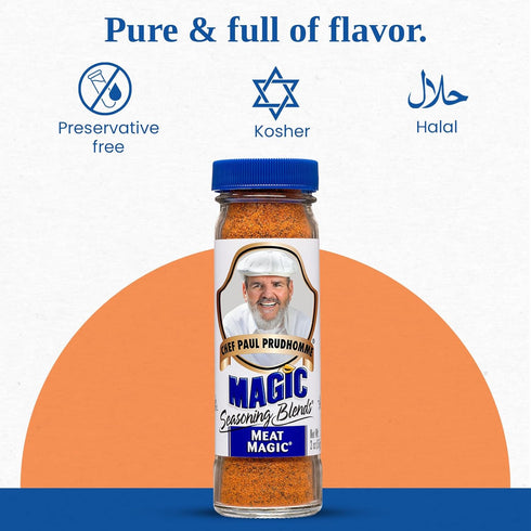 Chef Paul Magic Seasoning Blends Meat Magic | Bold & Savory Steak and Meat Seasoning | Perfect for BBQ, Grilling, and Cooking | All Purpose Blend ...