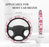 Cute Strawberry Steering Wheel Cover Anti-Slip and Practical 14.5-15 Inch Universal Steering Wheel Cover with 2 Pieces Car Coasters Suitable for M...