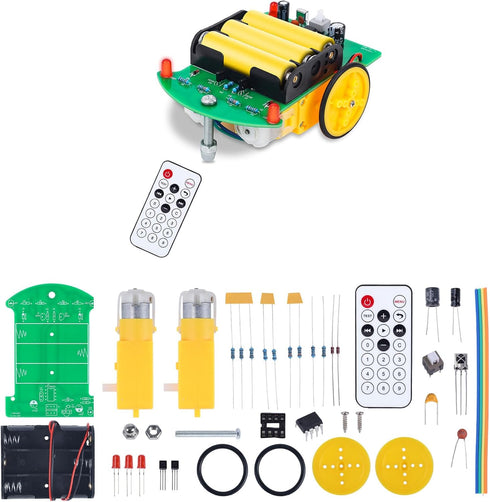 MiOYOOW Soldering Practice Kit, DIY Remote Control Car Kit Beginners Learning Solder Kit School Smart Robot Car Electronic Soldering Projects for ...
