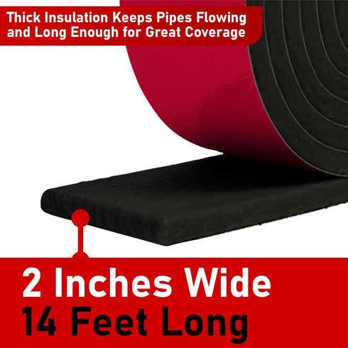 Redford Supply Co. 2 Inch Pipe Insulation Tape - Weather Resistant Water Pipe Wrap Tape - Outdoor Water Pipe Insulation Wrap, Insulation Tape for ...