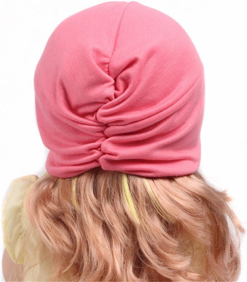 Qhome Fashion Soft Cotton Kids Turban Chemo Hat Hair Covering Hijab Girls Beanie Twist Head Wrap...