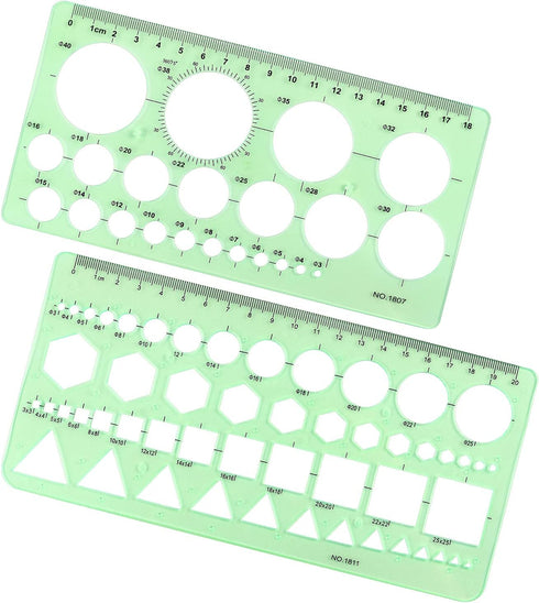 Tamaki Circle Template Measuring Geometry Ruler Geometric Drawings Stencils Rulers Scale Drafting Digital Drawing Set for Office and School Buildi...