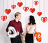 15 Pieces Valentine's Day 3D Heart Hanging Decorations Red Hearts Hanging Ornaments with Red Ribbons Party Supplies for Indoor Outdoor Bridal Show...