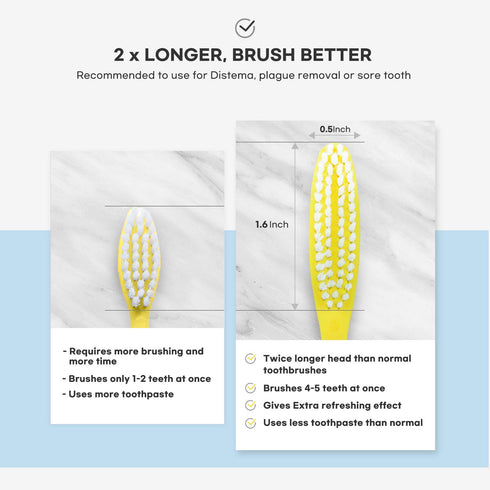 Long Head Toothbrush 16-Pack Designed by Dentist | Easy Plaque Remover | Huge Toothbrush for Adults | Tooth Brushes Set | Toothbrush Medium Hard |...