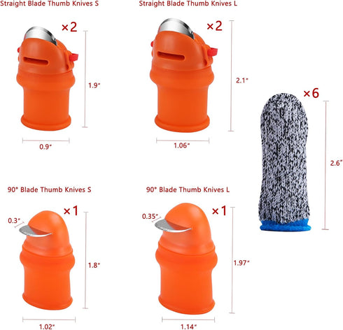 E-TING 12 Pcs Gardening Silicone Thumb Knife Harvesting Tool Finger Plant Fruit Picking Knives Separator Garden Tool...