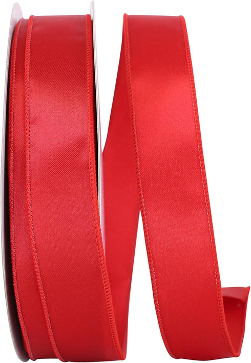 Reliant Ribbon 92575W-065-09K Satin Value Wired Edge Ribbon, 1-1/2 Inch X 50 Yards, Red...