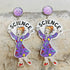 Teacher Student Dangle Earrings Acrylic Cute Crayons Rainbow book Earrings for Women Back to School Gradution Reading Events Jewelry for Teacher-3...