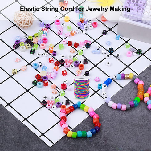 Elastic String for Bracelets, 1mm x 330 Feet Sturdy Rainbow Elastic Cord for Jewelry Making, Necklaces, Beading and Crafts...