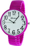 Fashion Watch Wholesale Geneva Super Large Stretch Watch Clear Number Easy Read (Hot Pink)...