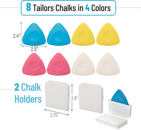 Mr. Pen- Tailors Chalk Set, 8pcs Tailor Chalk with 2 Holders Set, Fabric Chalk, Sewing Chalk, Sewing Chalk for Fabric, Tailors Chalk for Fabric, T...