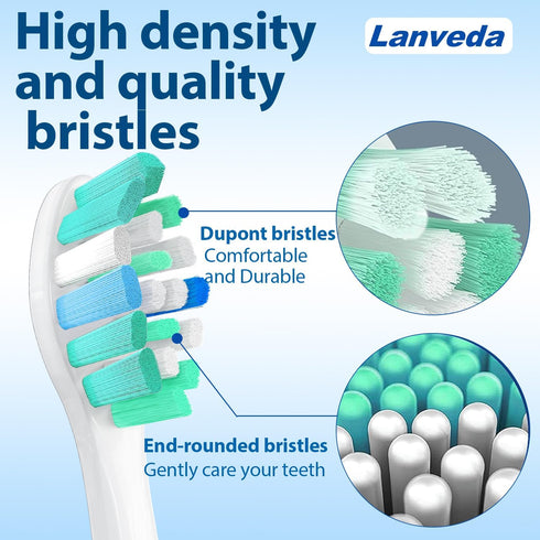 10 Pack Replacement Toothbrush Heads Compatible with Philips Sonicare 4100 6100 Toothbrush, C1 C2 Replacement Brush Heads for Sonicare Click-on El...