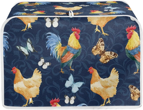 Toaster Dust Cover, Washable Toaster Cover 4 Slice, Chicken Rooster Decorative Bread Maker Cover Dust Fingerprint Protection, Kitchen Appliance Pr...