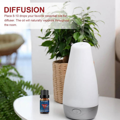 BURIBURI Rose Essential Oil for Diffuser, Massage, Soap, Candle, Perfume Making - 100% Pure, Undiluted, Natural, Organic Aromatherapy - 10ml - Rom...