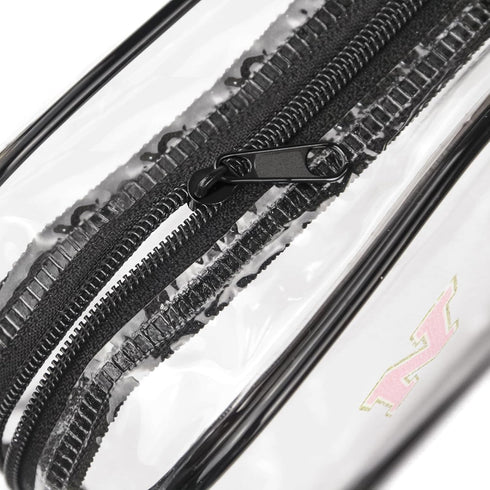 Clear Toiletry Bag,Portable Travel Toiletry Bag,Chenille Letter Cosmetic Bag with Zipper,Waterproof Makeup Bag,Cosmetic Storage Organizer for Wome...