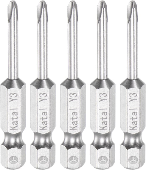 5pcs Y3 Tri-point Screwdriver Bit 1/4" Hex Shank 2" Length Magnetic Y Type Screw Driver Power Tool...