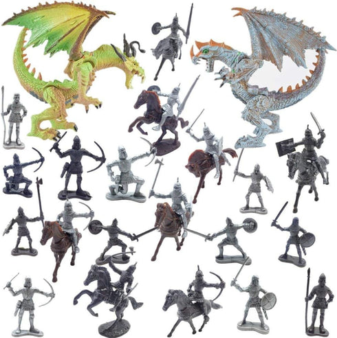 Dragon Knight Action Figure Horse with Lance Fantasy World Ancient Soldiers Warriors Army Cavalry Party Favors Classic Soldier Toys...