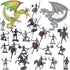 Dragon Knight Action Figure Horse with Lance Fantasy World Ancient Soldiers Warriors Army Cavalry Party Favors Classic Soldier Toys...