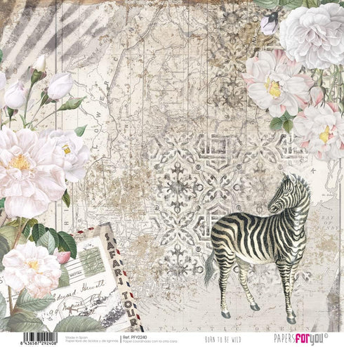 Papers For You - Scrapbooking and Craft Paper Kit | "Born To Be Wild" Collection | Includes 12 Double Sided Papers with Different Designs | Size 1...