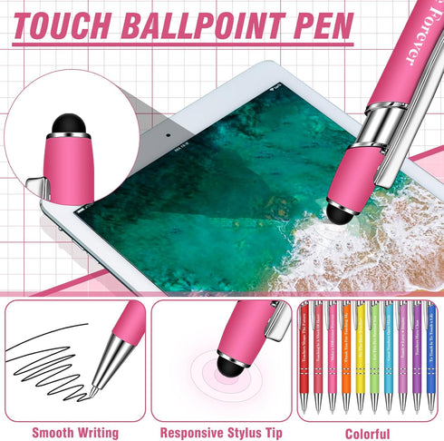 Greeting Theme Ballpoint Pen Teacher Appreciation Pen Inspirational Ballpoint Pens Screen Touch Metal and Stylus Pen for Teacher Writing Stationer...
