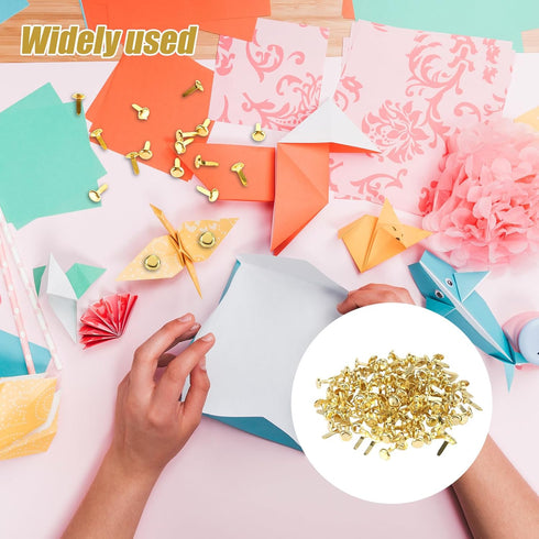 150pcs Brads Paper Fasteners, 0.31X0.55 Inch Mini Brads Round Fasteners Craft Brads Fasteners Split Pins for Paper Crafts Scrapbooking DIY Project...