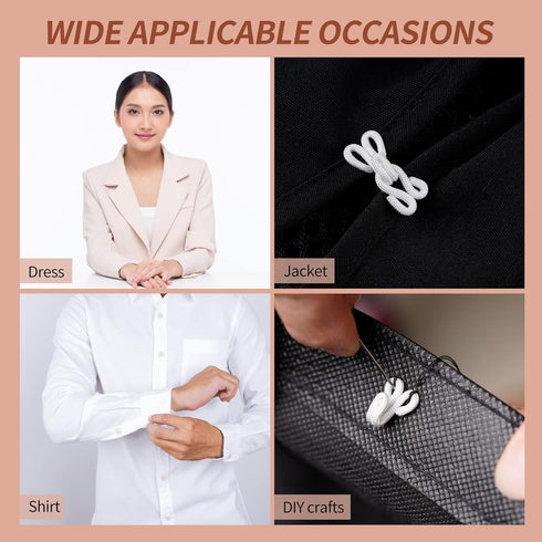 Covered Sewing Hooks & Eye Closure Jewelry Books Crafts Latch for Fur Coats Wraps Jackets Bra Thick Leather deep Pile Fabrics Clothing (25mm, Whit...