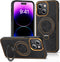 for iPhone 13/14 Case with Magnetic Invisible Ring Stand Leather Business Phone Case Compatible with Magsafe Shockproof Protection Classic Luxury ...