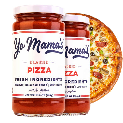 Yo Mama's Foods Keto Classic Pizza Sauce – Pack of (2) - Vegan, No Sugar Added, Low Carb, Low Sodium, Gluten Free, Paleo, and Made with Fresh Non-...