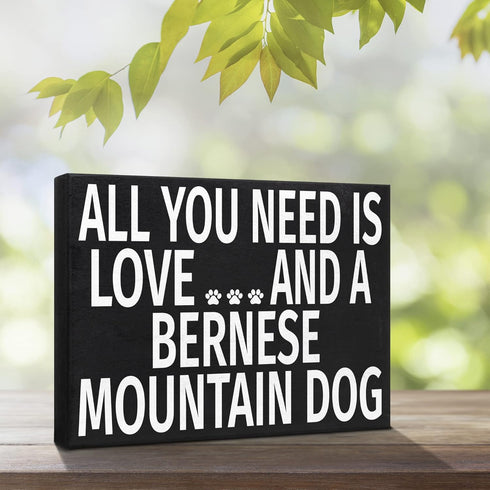 JennyGems Bernese Mountain Dog Gifts, All You Need is Love and a Bernese Mountain Dog, Shelf Decor and Wall Hanging, Made in USA...